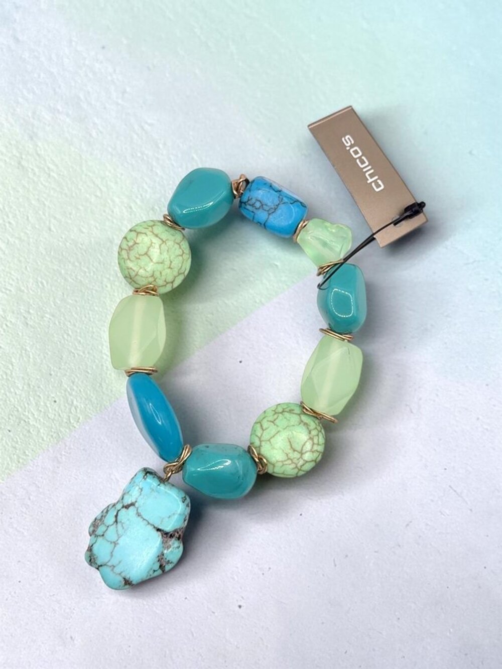 Chico's Turquoise Colored Stretch Bracelet
